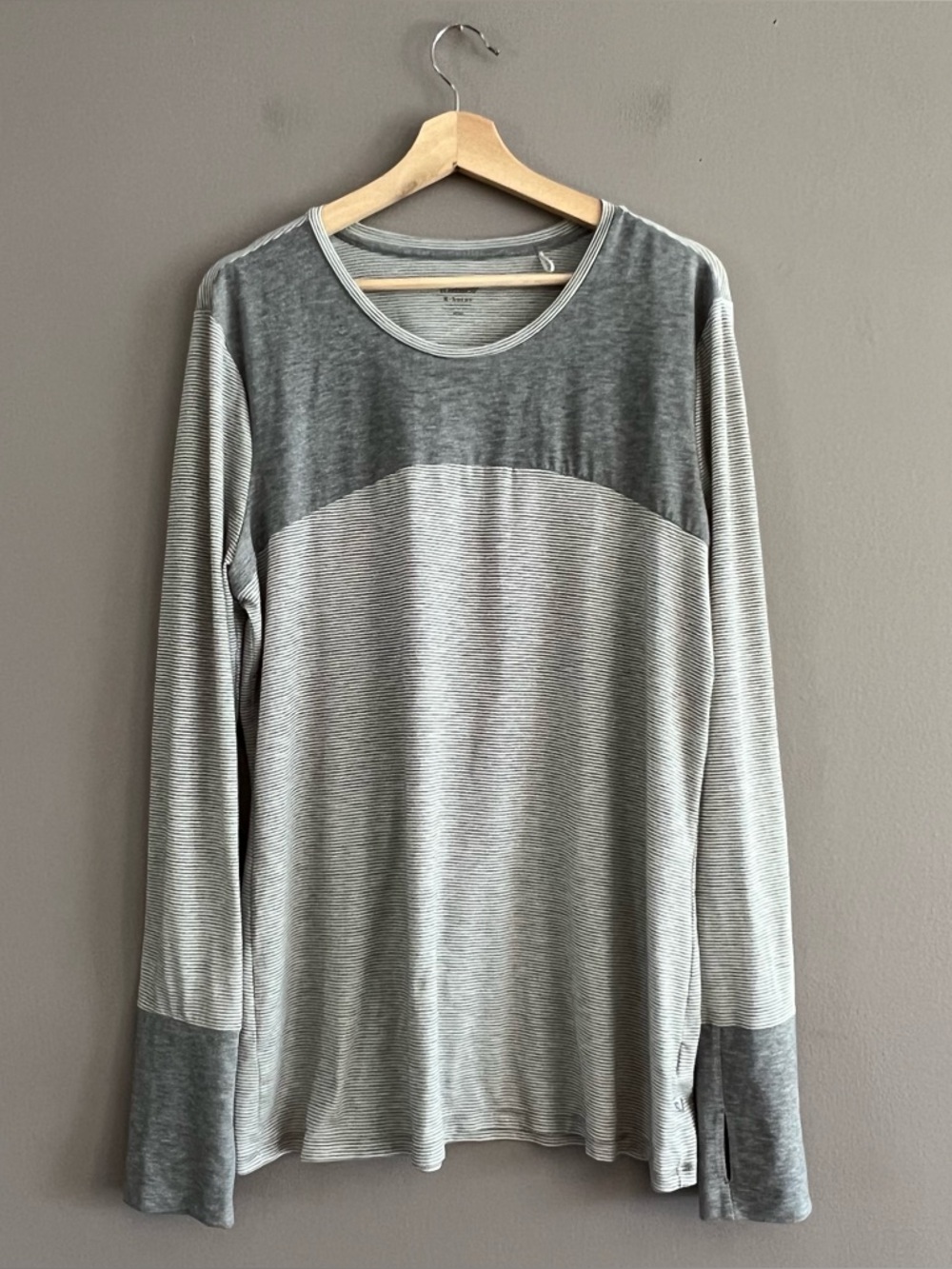 Toad & Co Swifty Tunic Tee XL Gray White Striped Long Sleeve Casual Top Eco